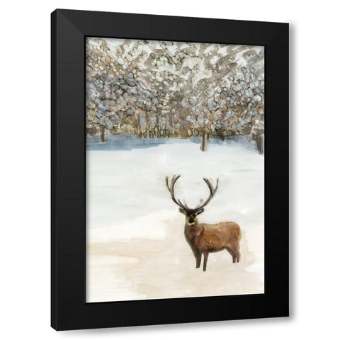 Grand Elk II Black Modern Wood Framed Art Print with Double Matting by Stellar Design Studio