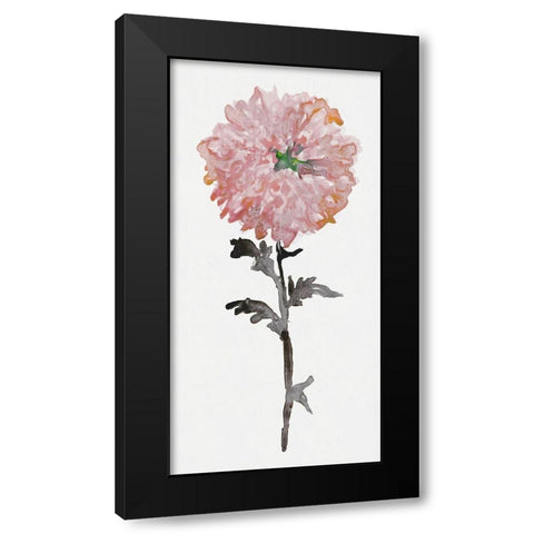 Flourishing Floral II Black Modern Wood Framed Art Print with Double Matting by Stellar Design Studio