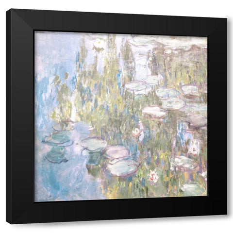 Water Lillies II Black Modern Wood Framed Art Print by Stellar Design Studio