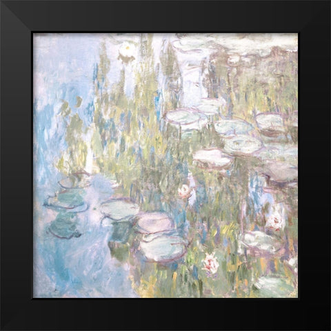 Water Lillies II Black Modern Wood Framed Art Print by Stellar Design Studio