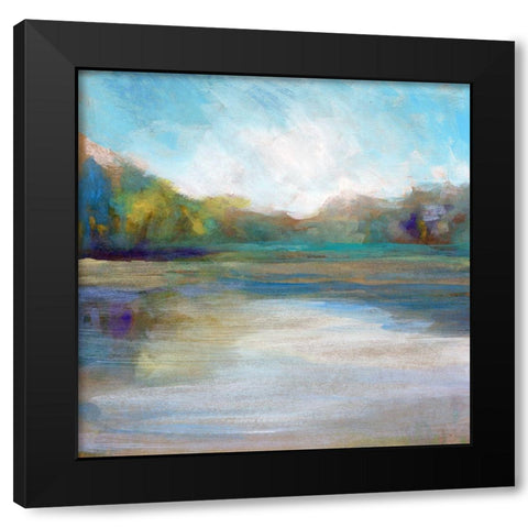 Mid Day Pond I Black Modern Wood Framed Art Print by Stellar Design Studio