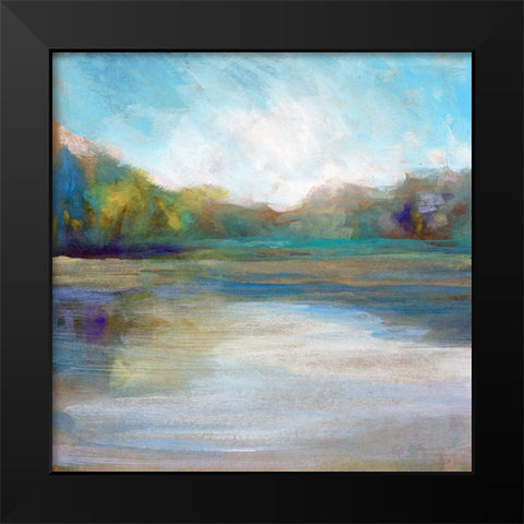 Mid Day Pond I Black Modern Wood Framed Art Print by Stellar Design Studio