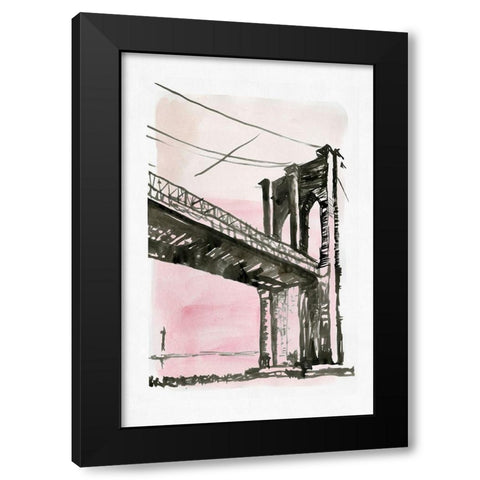 New York Bridge I Black Modern Wood Framed Art Print by Stellar Design Studio