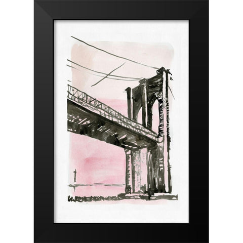 New York Bridge I Black Modern Wood Framed Art Print by Stellar Design Studio