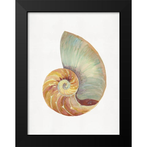 Nautilus Shell I Black Modern Wood Framed Art Print by Stellar Design Studio