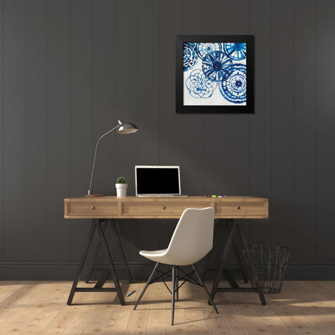 Shibori Rings II Black Modern Wood Framed Art Print by Wilson, Aimee