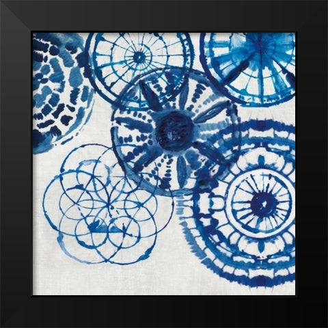 Shibori Rings II Black Modern Wood Framed Art Print by Wilson, Aimee