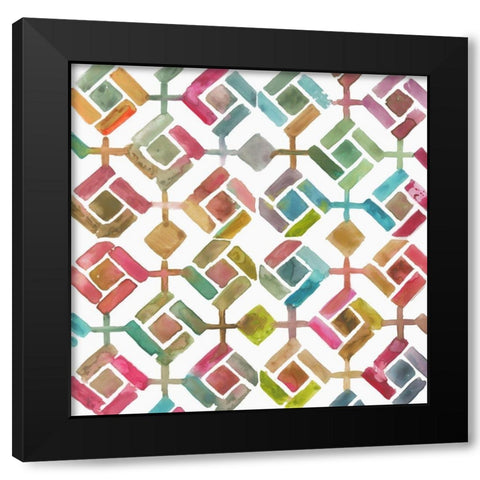 Tessellation III Black Modern Wood Framed Art Print with Double Matting by Wilson, Aimee