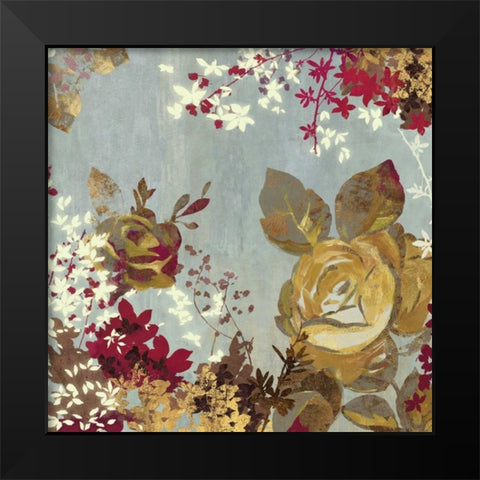 Golden Roses II Black Modern Wood Framed Art Print by Wilson, Aimee