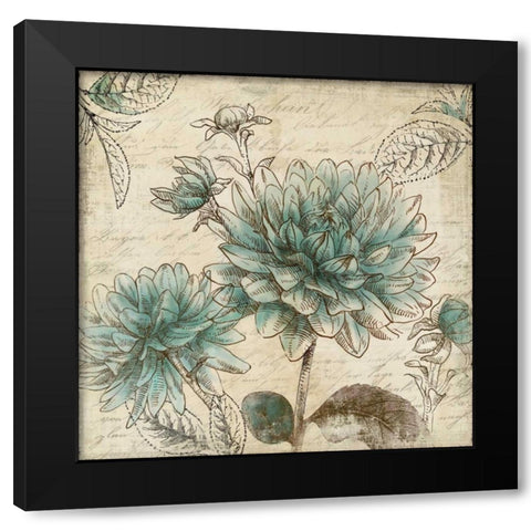 Blue Botanical II Black Modern Wood Framed Art Print by Wilson, Aimee