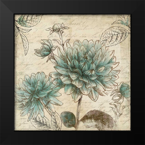 Blue Botanical II Black Modern Wood Framed Art Print by Wilson, Aimee