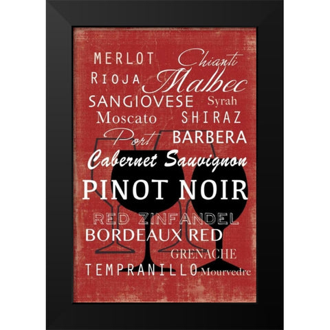Red Wine Collection - Mini Black Modern Wood Framed Art Print by Wilson, Aimee