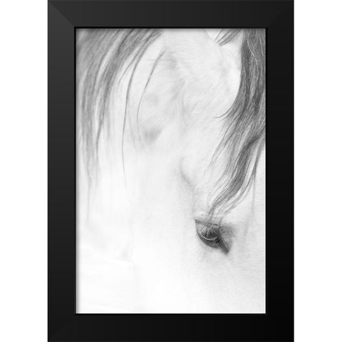 Younesi-Lock of Hair Black Modern Wood Framed Art Print by 1x