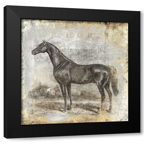 Gold Stallion I Black Modern Wood Framed Art Print by Zalewski, Christine