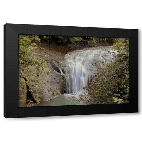 Hokkaido Waterfall - 1 Black Modern Wood Framed Art Print by Blaustein, Alan