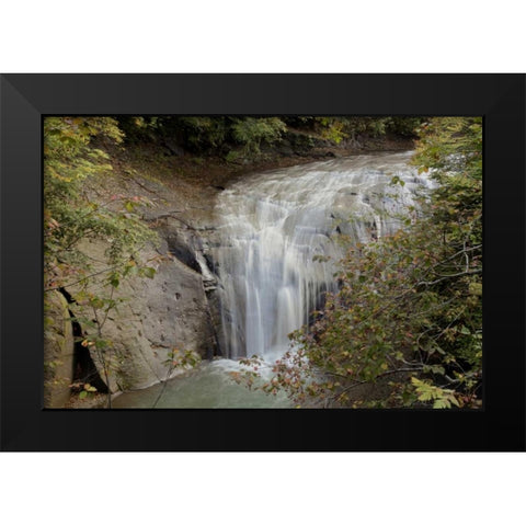Hokkaido Waterfall - 1 Black Modern Wood Framed Art Print by Blaustein, Alan