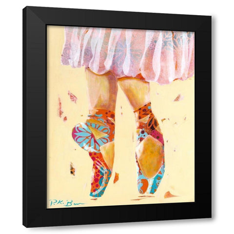 Ballet Slippers Black Modern Wood Framed Art Print by Beer, Pamela K.