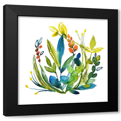English Garden 3 Black Modern Wood Framed Art Print with Double Matting by Binkin, Lesia