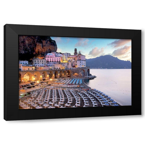 Sunrise Atrani #3 Black Modern Wood Framed Art Print with Double Matting by Blaustein, Alan