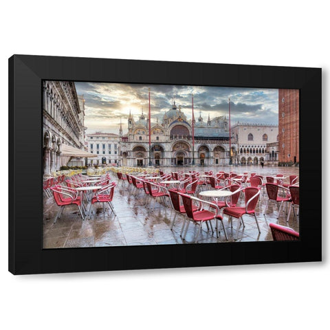 Piazza San Marco At Sunrise #14 Black Modern Wood Framed Art Print with Double Matting by Blaustein, Alan