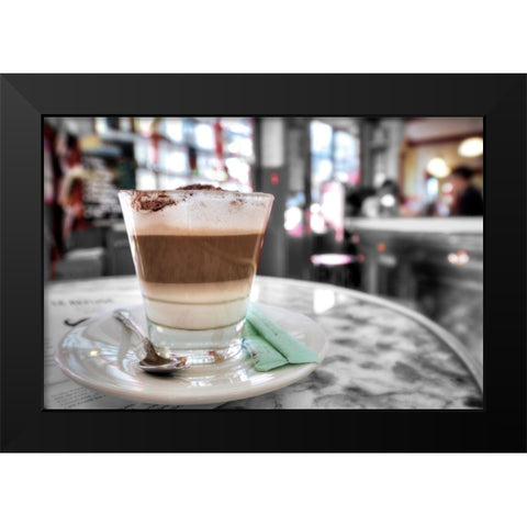 Capuccino-Montmartre Black Modern Wood Framed Art Print by Blaustein, Alan