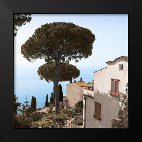 Amalfi Coastal Villas Black Modern Wood Framed Art Print by Blaustein, Alan