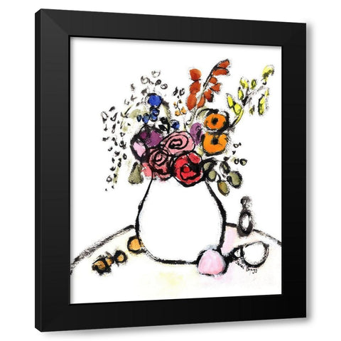 Bouquet On Saturday No. 1 Black Modern Wood Framed Art Print with Double Matting by Bragg, Janel