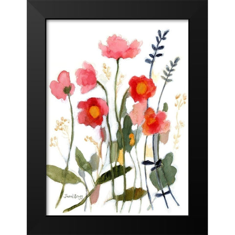 Floral with Wild Roses No. 2 Black Modern Wood Framed Art Print by Bragg, Janel