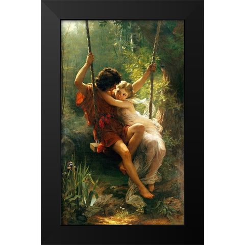 Springtime / Le Printemps Black Modern Wood Framed Art Print by Cot, Pierre-Auguste