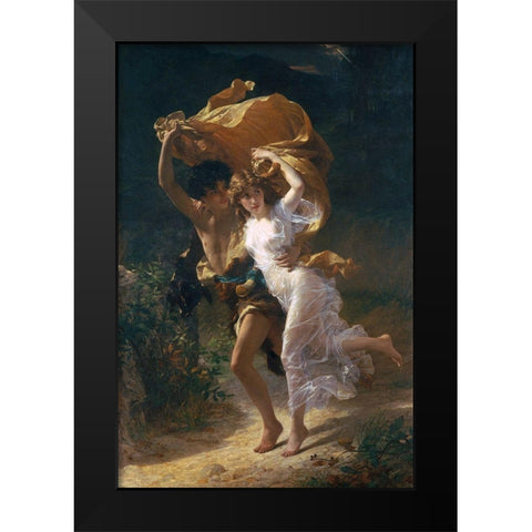 The Storm, 1880 Black Modern Wood Framed Art Print by Cot, Pierre-Auguste