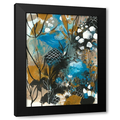 January Song Black Modern Wood Framed Art Print by Capri, Corina