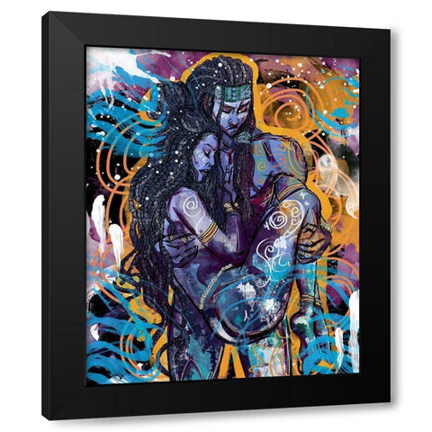 The Moon and Sun Black Modern Wood Framed Art Print by Copeland, Justin