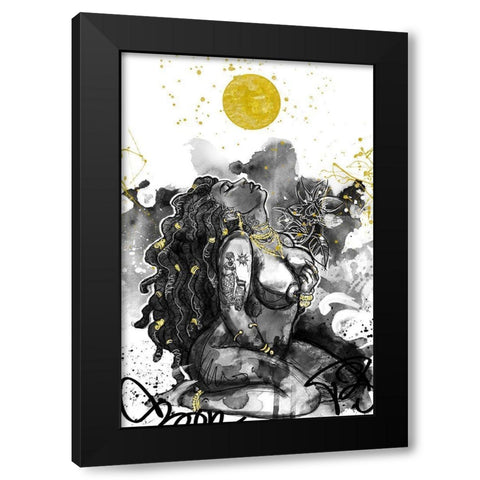 Warm Touch Black Modern Wood Framed Art Print by Copeland, Justin