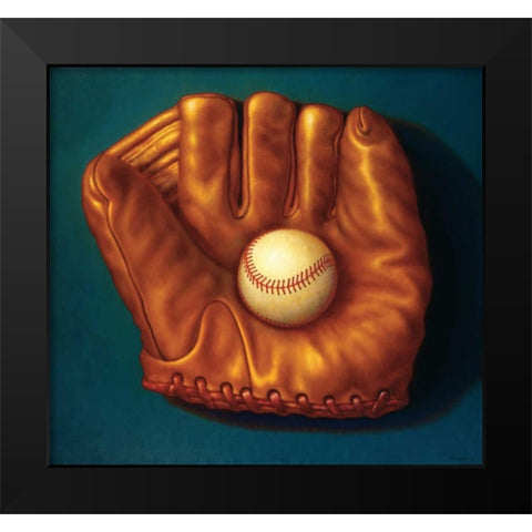 Baseball Mitt I Black Modern Wood Framed Art Print by Colletta, TR