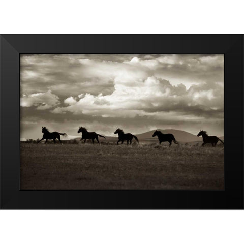 Racing The Clouds Black Modern Wood Framed Art Print by Dearing, Lisa