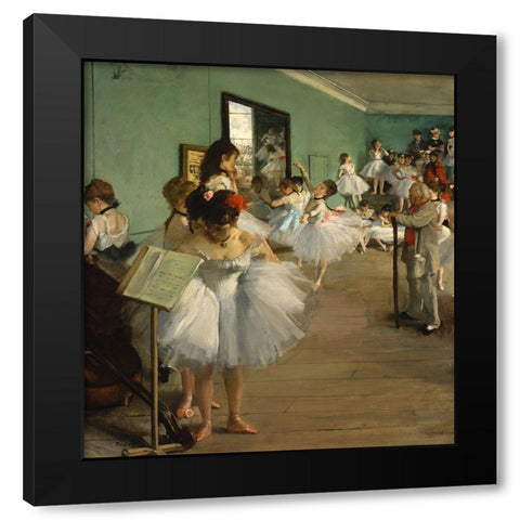 The Dance Class Black Modern Wood Framed Art Print with Double Matting by Degas, Edgar