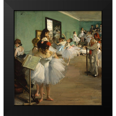 The Dance Class Black Modern Wood Framed Art Print by Degas, Edgar
