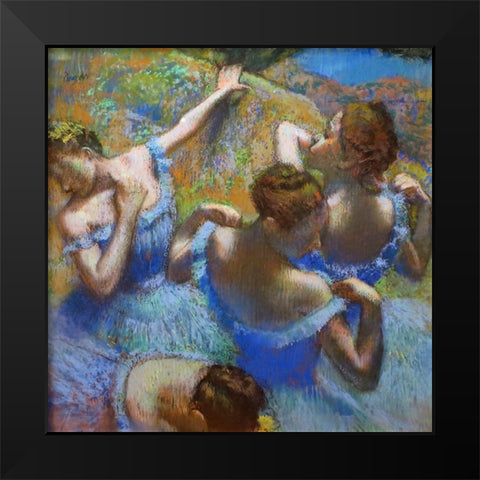 Ballerine dietro le quinte Black Modern Wood Framed Art Print by Degas, Edgar