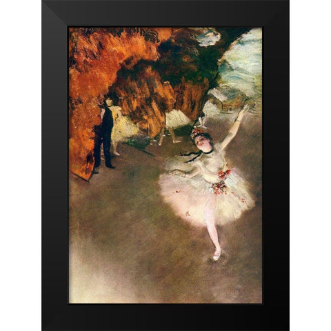 Ballet - l’étoile (Rosita Mauri) Black Modern Wood Framed Art Print by Degas, Edgar