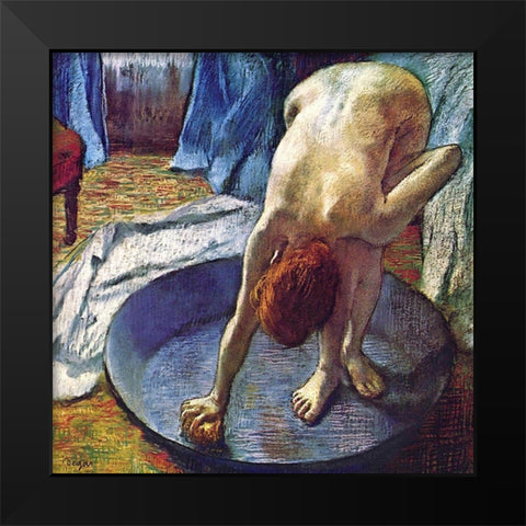Frau in der Bedewanne Black Modern Wood Framed Art Print by Degas, Edgar