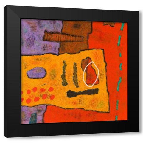Conversations in the Abstract #21 Black Modern Wood Framed Art Print with Double Matting by Downs
