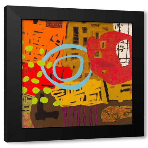 Conversations in the Abstract #28 Black Modern Wood Framed Art Print with Double Matting by Downs