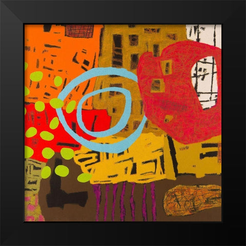 Conversations in the Abstract #28 Black Modern Wood Framed Art Print by Downs