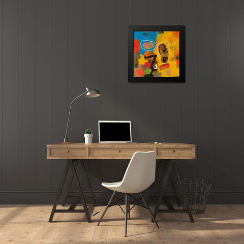 Conversations in the Abstract #32 Black Modern Wood Framed Art Print by Downs