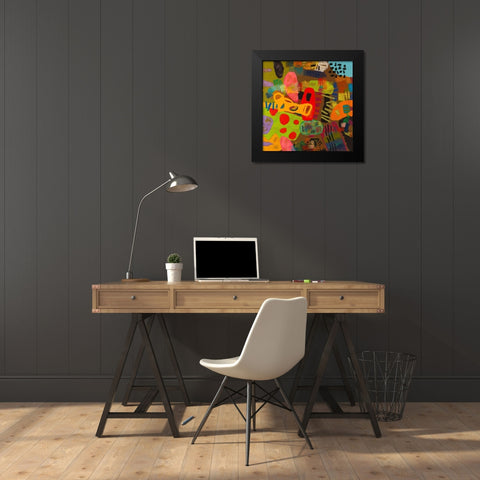 Conversations in the Abstract #19 Black Modern Wood Framed Art Print by Downs