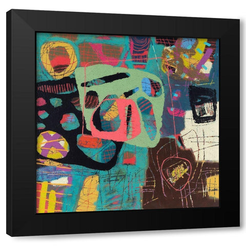 Conversations In The Abstract No. 108 Black Modern Wood Framed Art Print with Double Matting by Downs