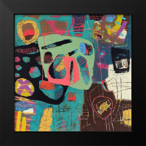 Conversations In The Abstract No. 108 Black Modern Wood Framed Art Print by Downs