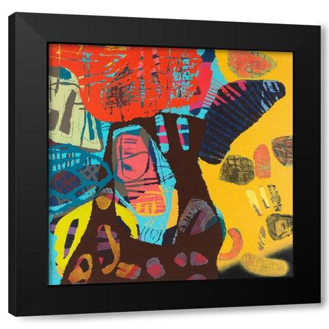 Conversations In The Abstract No. 113 Black Modern Wood Framed Art Print with Double Matting by Downs
