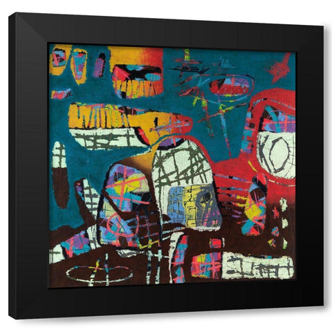 Conversations In The Abstract No. 114 Black Modern Wood Framed Art Print with Double Matting by Downs