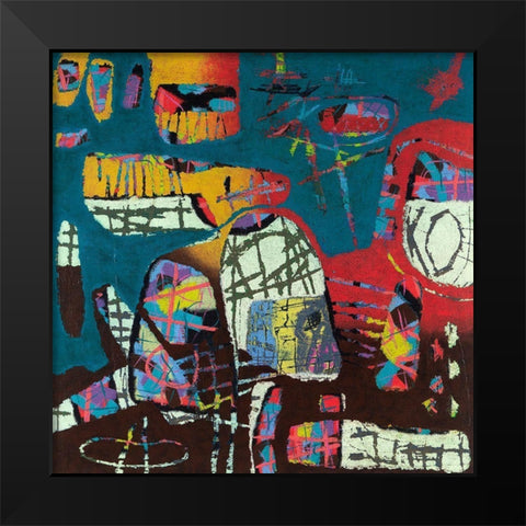 Conversations In The Abstract No. 114 Black Modern Wood Framed Art Print by Downs